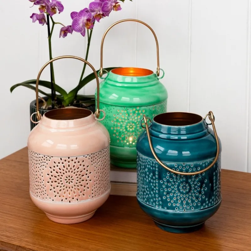 Rex London Enamel tealight lantern - Soft pink Best