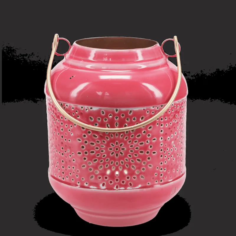 Rex London Enamel tealight lantern - Vibrant pink Hot