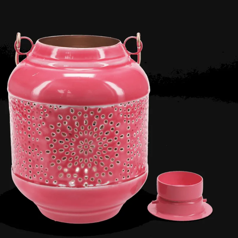 Rex London Enamel tealight lantern - Vibrant pink Hot
