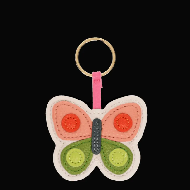 Rex London Faux leather keyring - Butterfly Hot