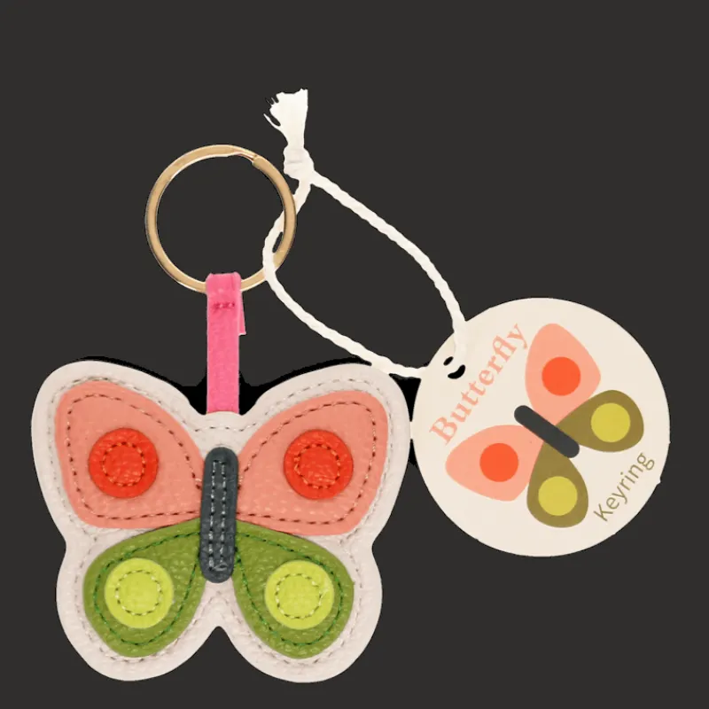 Rex London Faux leather keyring - Butterfly Hot