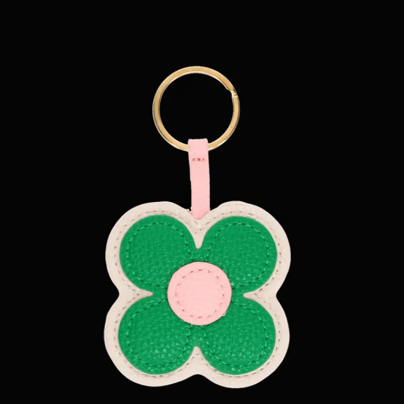 Rex London Faux leather keyring - Green daisy Online