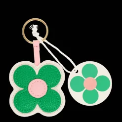 Rex London Faux leather keyring - Green daisy Online