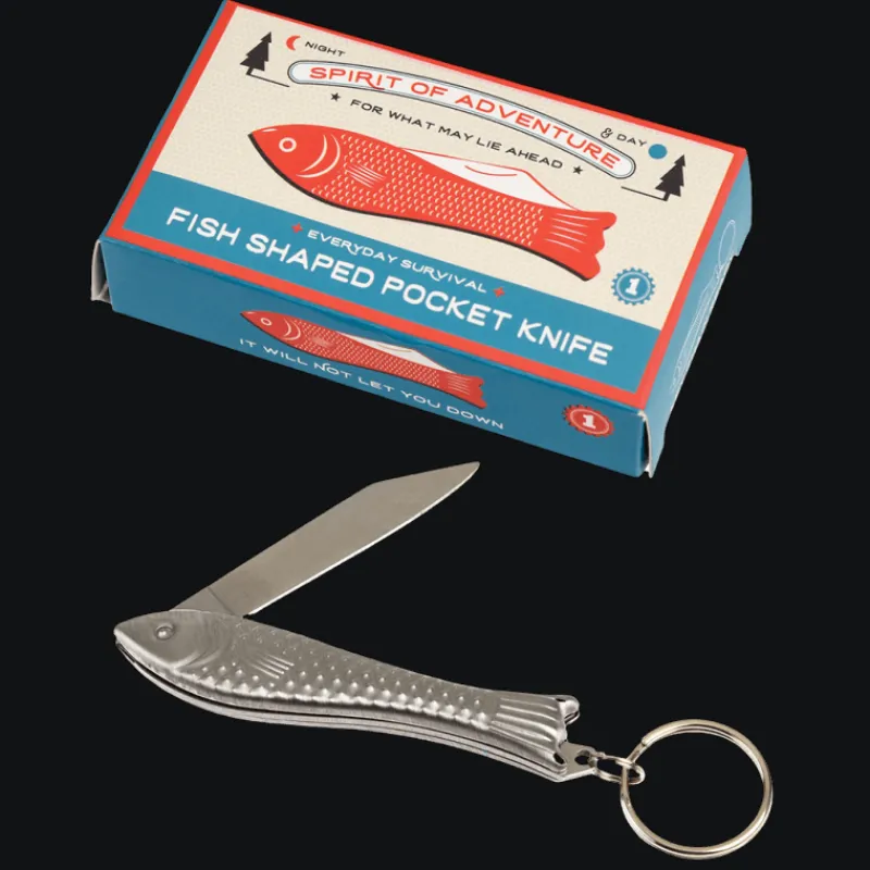 Rex London Fish shaped pocket knife keyring - Spirit of Adventure Hot