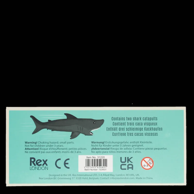 Rex London Flying shark finger catapults (box of 2) Outlet