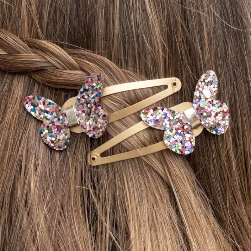 Rex London Glitter hair clips (set of 2) - Fairies in the Garden butterfly Fashion
