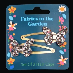 Rex London Glitter hair clips (set of 2) - Fairies in the Garden butterfly Fashion
