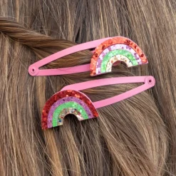 Rex London Glitter hair clips (set of 2) - Rainbow Sale