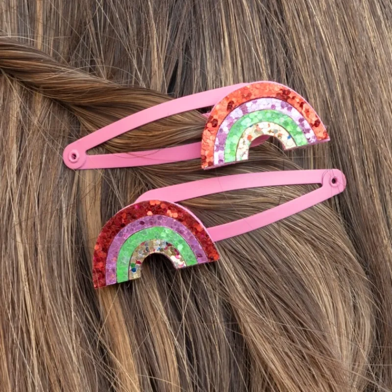 Rex London Glitter hair clips (set of 2) - Rainbow Sale