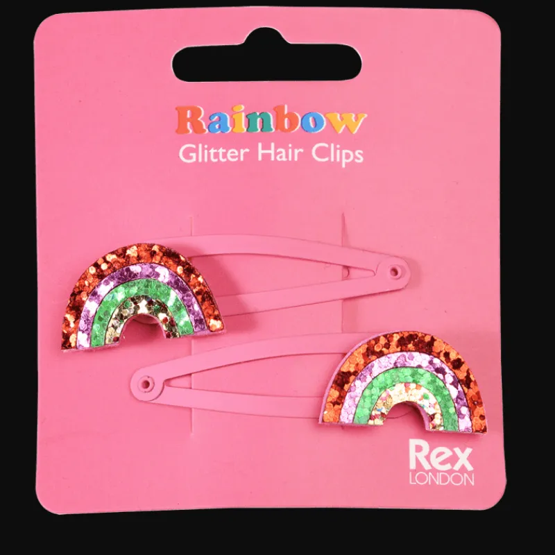 Rex London Glitter hair clips (set of 2) - Rainbow Sale