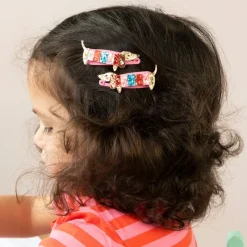 Rex London Glitter hair clips (set of 2) - Sausage Dog Hot