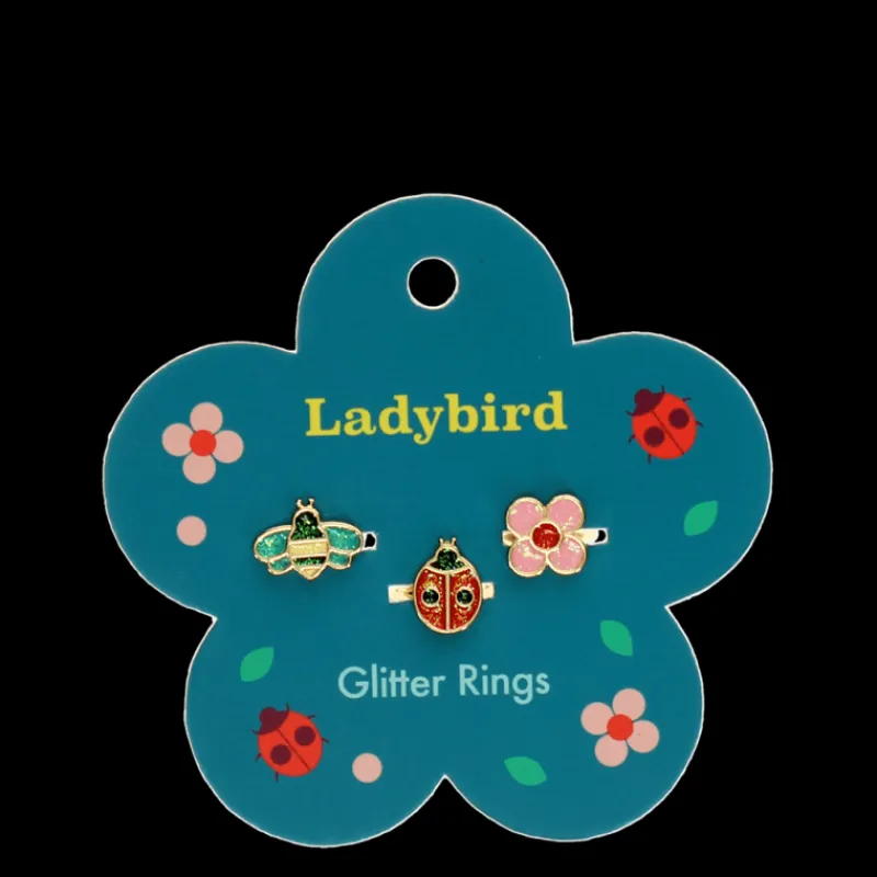 Rex London Glitter rings (set of 3) - Ladybird Best