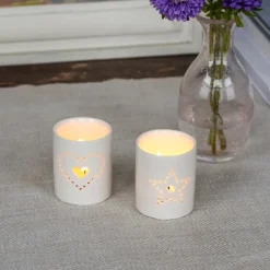 Rex London Glossy ceramic tealight holder - Star Outlet