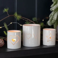 Rex London Glossy ceramic tealight holder - Love Sale