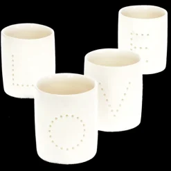 Rex London Glossy ceramic tealight holders (set of 4) - LOVE New