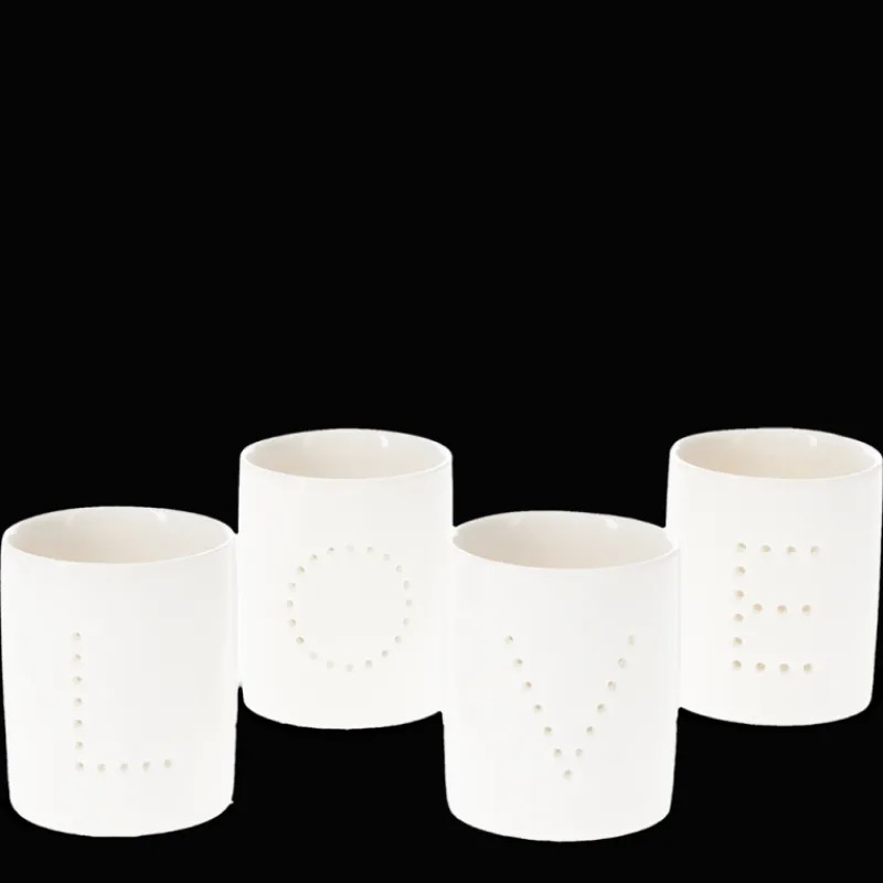 Rex London Glossy ceramic tealight holders (set of 4) - LOVE New