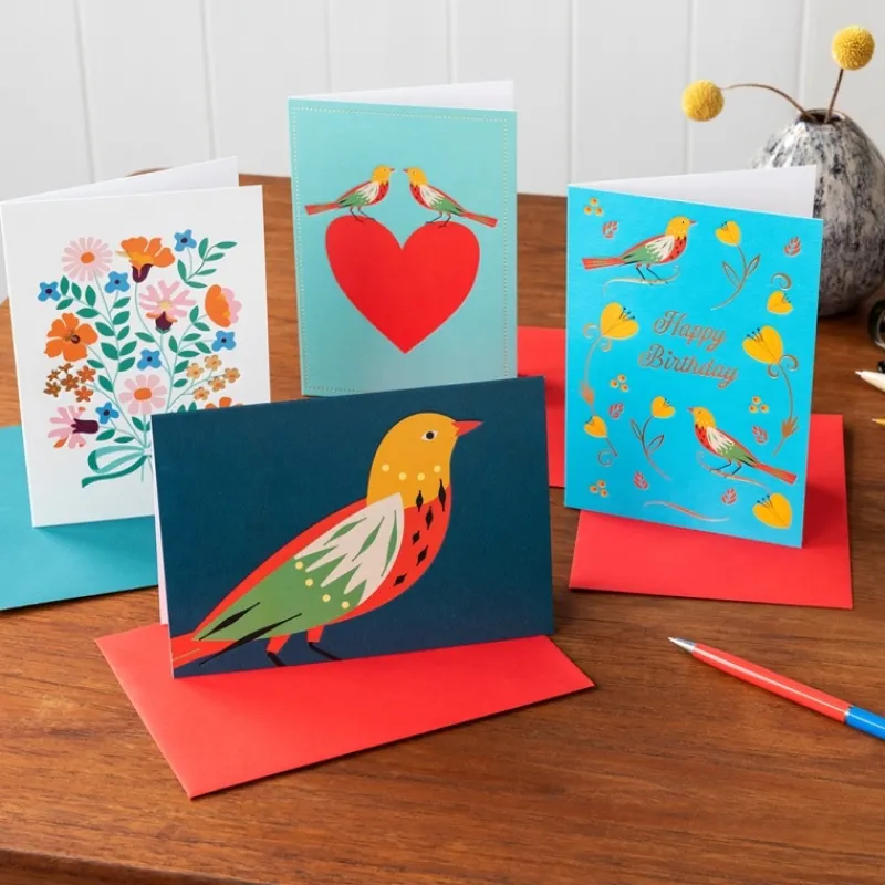 Rex London Greetings card - Birds and heart New