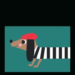 Rex London Greetings card - Dog in beret Best