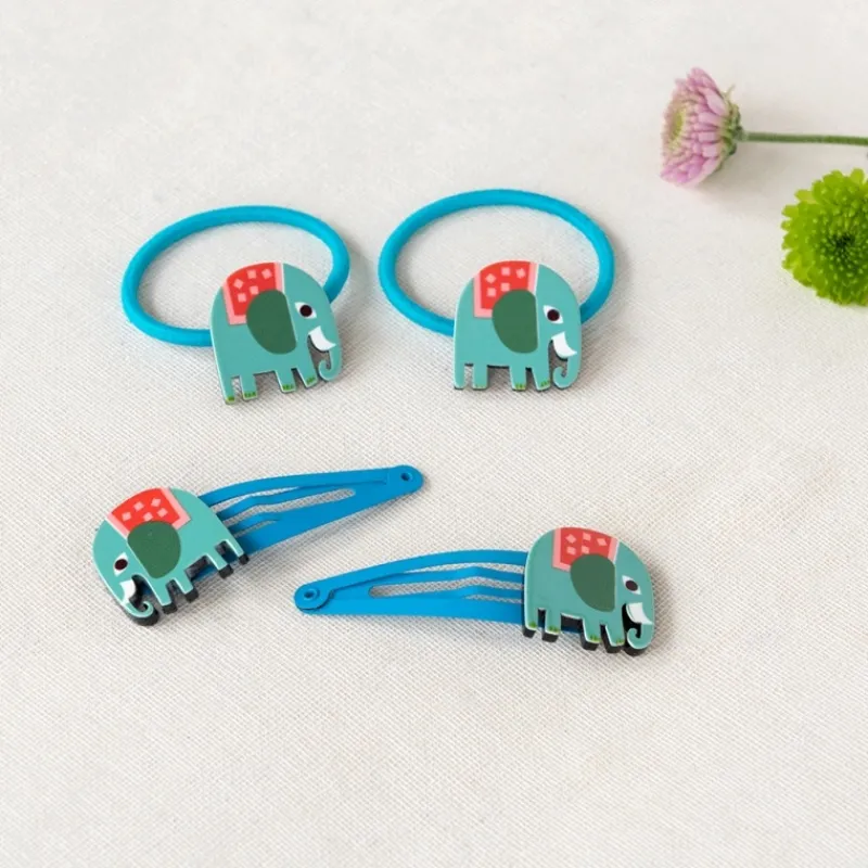 Rex London Hair clips (set of 2) - Wild Wonders elephant Outlet
