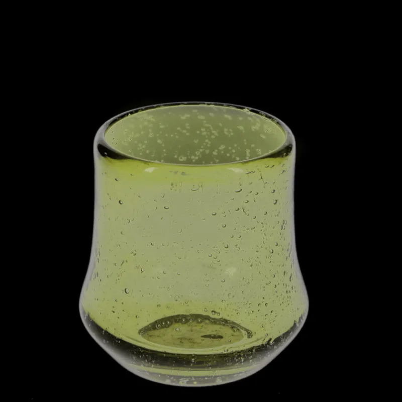 Rex London Hand blown bubble glass tumbler - Olive green Hot