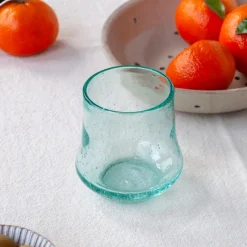 Rex London Hand blown bubble glass tumbler - Blue Sale