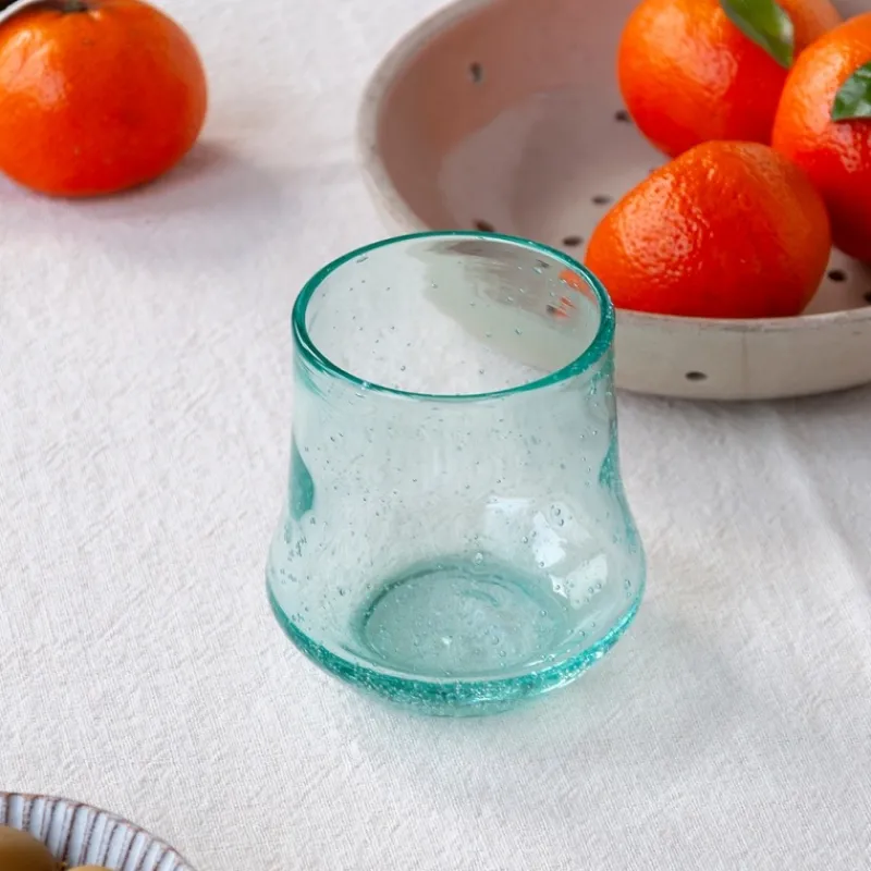 Rex London Hand blown bubble glass tumbler - Blue Sale