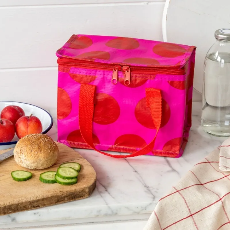 Rex London Insulated lunch bag - Spotlight red on pink New