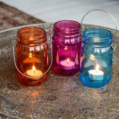 Rex London Jam jar tealight holder - Blue Best