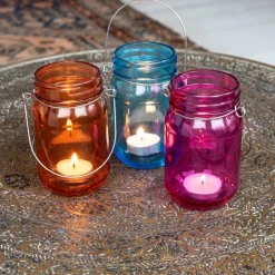 Rex London Jam jar tealight holder - Blue Best