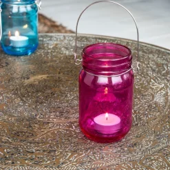 Rex London Jam jar tealight holder - Pink Sale