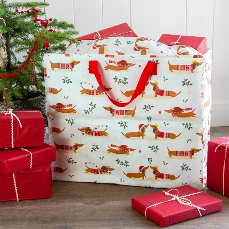 Rex London Jumbo storage bag - Festive Sausage Dog Online