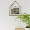 Rex London Landscape double sided glass and brass metal hanging frame (20 x 15cm) Best