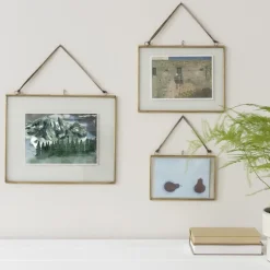 Rex London Landscape double sided glass and brass metal hanging frame (20 x 15cm) Best