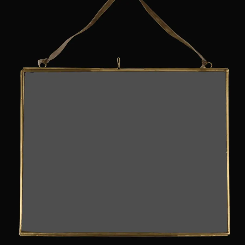 Rex London Landscape double sided glass and brass metal hanging frame (25 x 20cm) Online