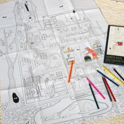 Rex London Large colouring poster with pencils - Haunted House Best