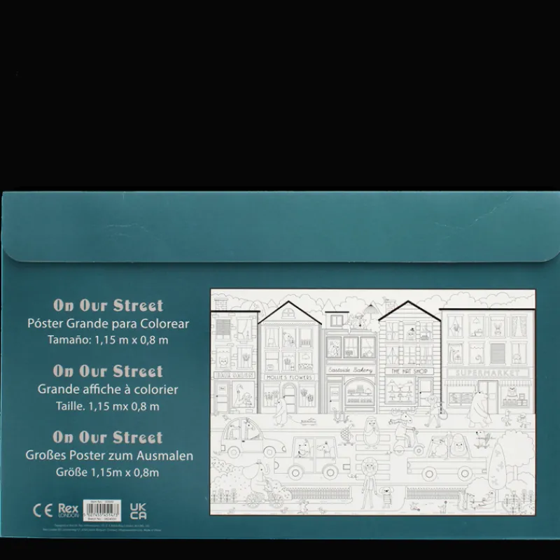 Rex London Large colouring poster with pencils - On Our Street Hot