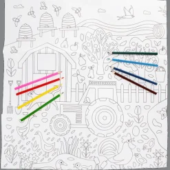 Rex London Large colouring poster with pencils - On the Farm Discount