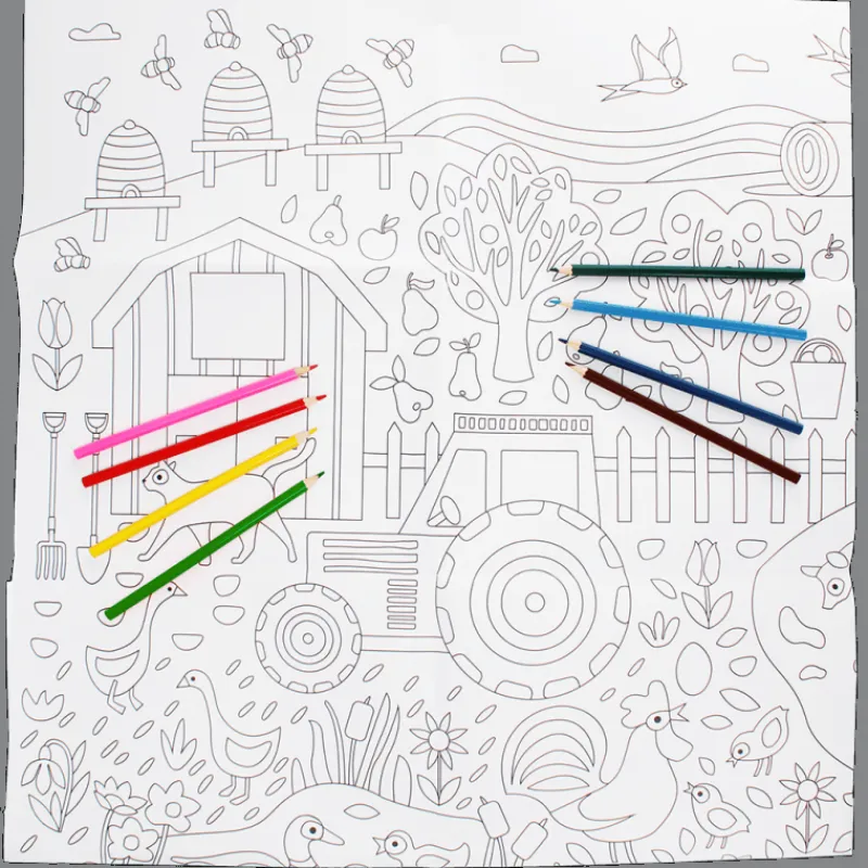 Rex London Large colouring poster with pencils - On the Farm Discount