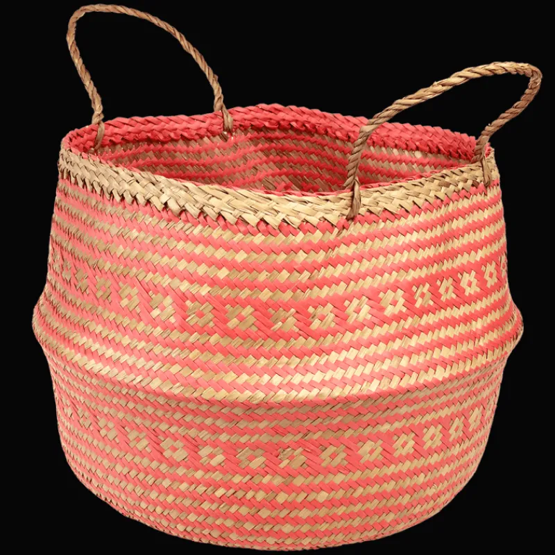 Rex London Large seagrass belly basket - Coral Sale