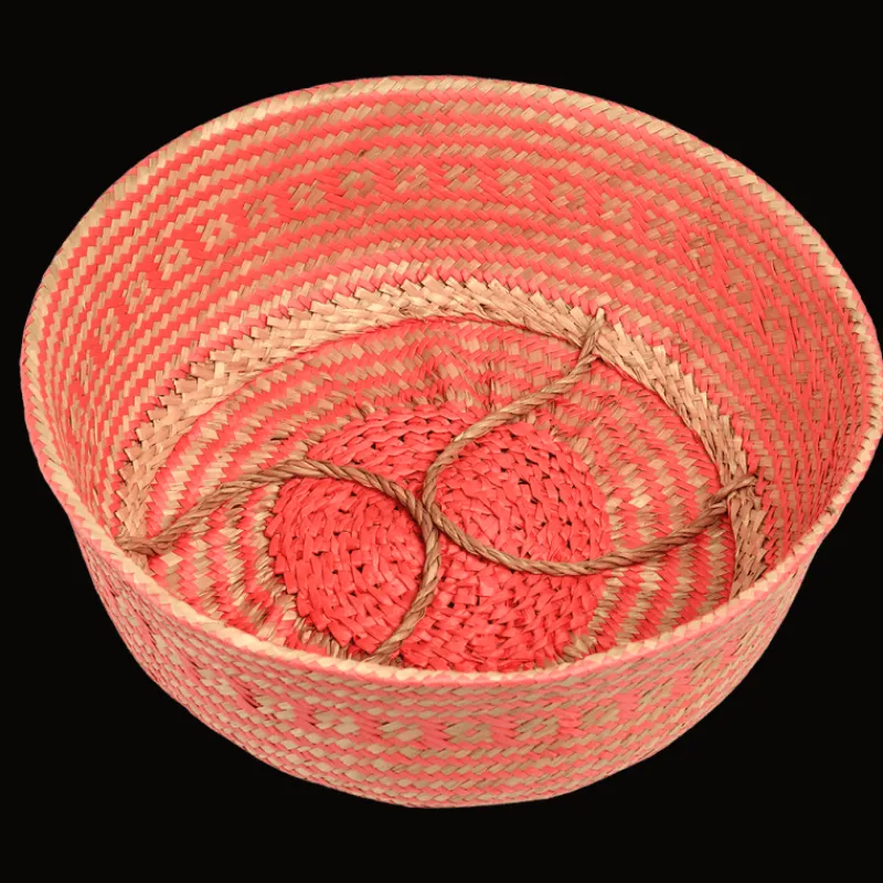 Rex London Large seagrass belly basket - Coral Sale