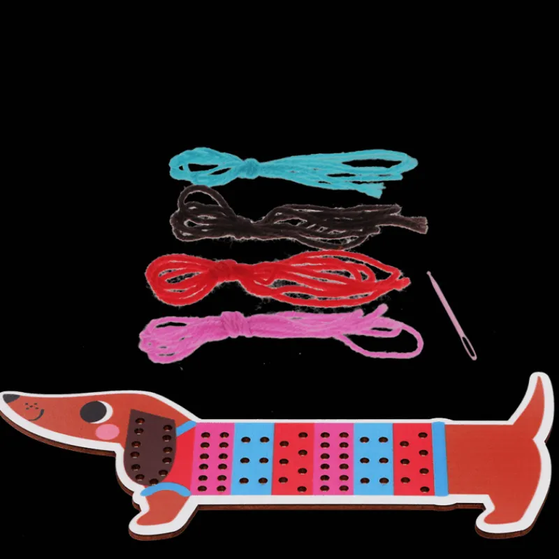 Rex London Learn to sew wooden hand-stitch set - Sausage Dog Outlet