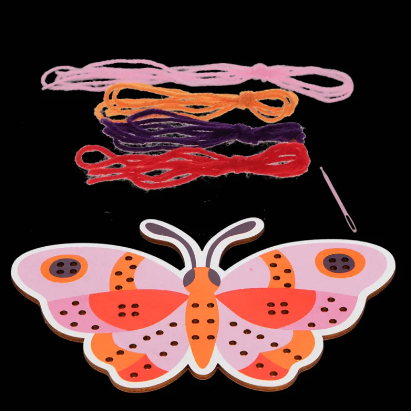 Rex London Learn to sew wooden hand-stitch set - Butterfly Outlet