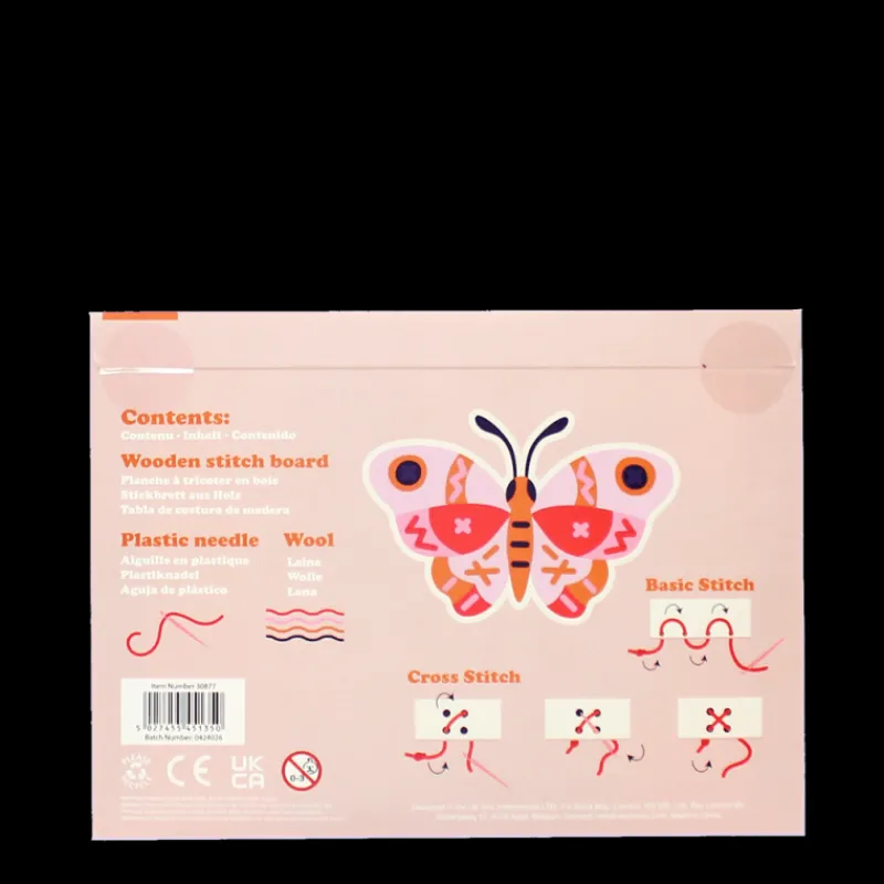 Rex London Learn to sew wooden hand-stitch set - Butterfly Outlet