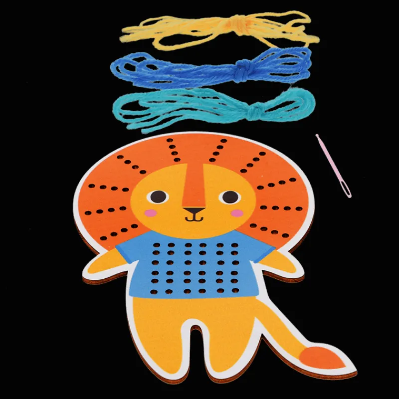 Rex London Learn to sew wooden hand-stitch set - Lion Sale