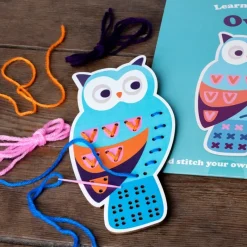 Rex London Learn to sew wooden hand-stitch set - Owl Clearance