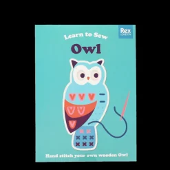 Rex London Learn to sew wooden hand-stitch set - Owl Clearance