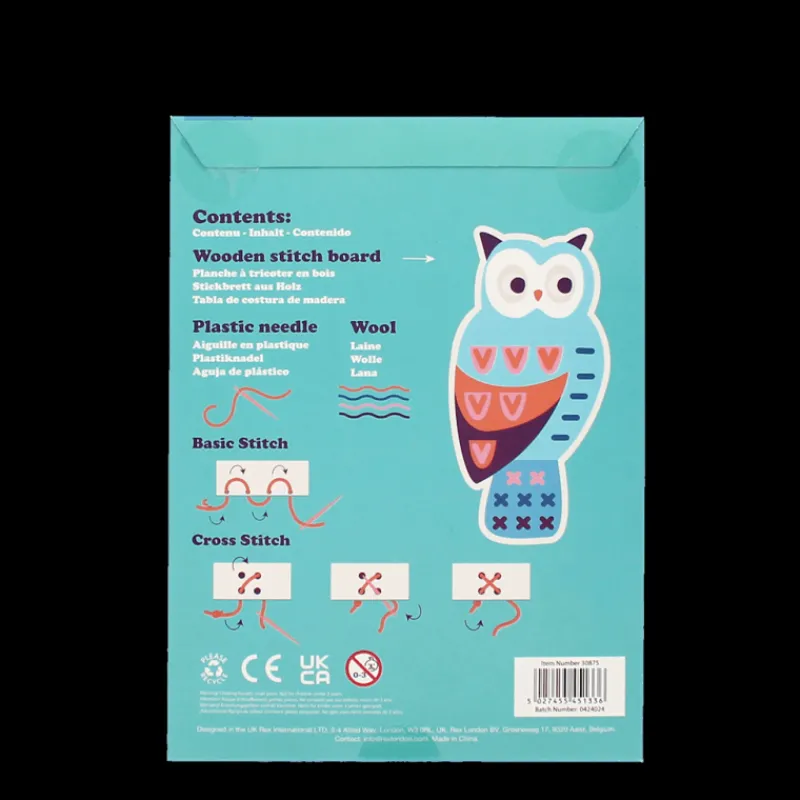 Rex London Learn to sew wooden hand-stitch set - Owl Clearance