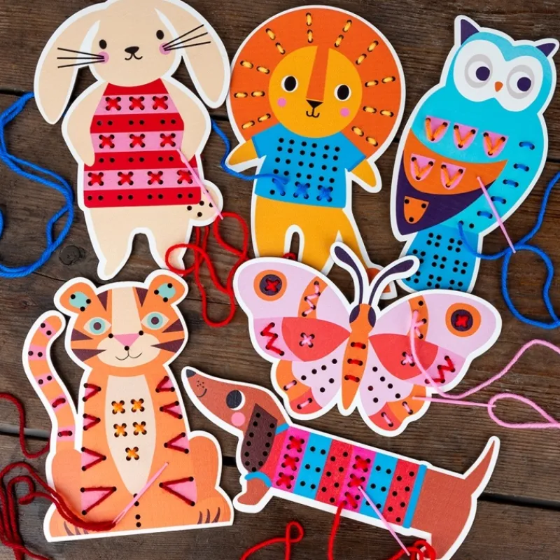 Rex London Learn to sew wooden hand-stitch set - Owl Clearance