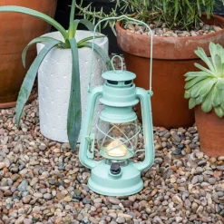 Rex London LED hurricane lantern - Aqua New