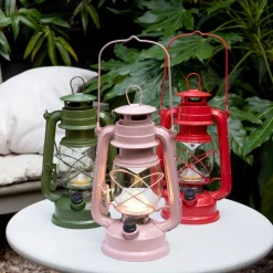 Rex London LED hurricane lantern - Red Outlet